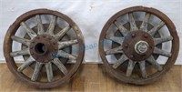 Early Buick wood spoked wheels