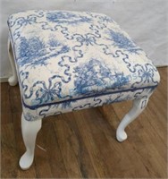 Blue and white stool/ ottoman