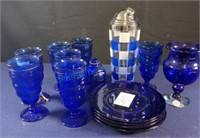 Blue glassware