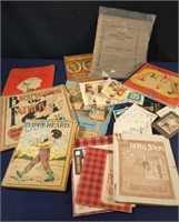 Ephemera including books and sewing notions