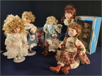 Doll collection including Annie and Shirley Temple