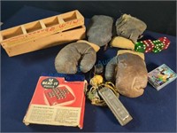 Vintage boxing gloves, toys and more
