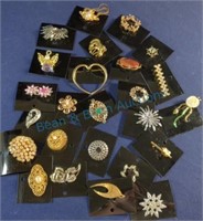 Brooches on cards