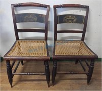 Pair of Hitchcock painted chairs