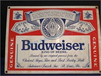 Porcelain  Budweiser  enameled sign