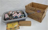 Old beer cans and crate