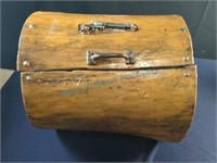 Carved log treasure box