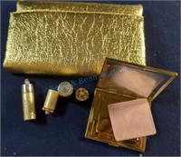 vintage gold clutch compact perfume roller lighter