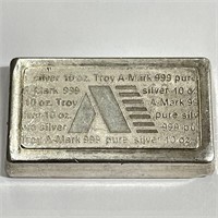 A-MARK .999 10 ounce Pure Silver Bar