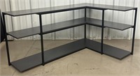 Black 2 Tier Corner Shelf