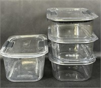 Four Rubbermaid Latch Lid Containers