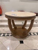 BEAUTIFUL ACCENT TABLE WITH STONE TOP