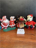 VTG flocked Santa & Mrs Claus Snoopy plush