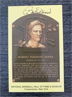 Bobby Doerr signed Baseball Hall of Fame Plaque Po