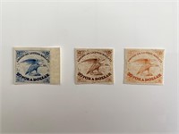 American Letter Mail Company set of 3 stamps