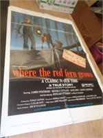 27"X40" MOVIE POSTER - 1974 WHERE THE RED FERN