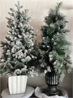 GENTLY USED Artificial Winter Scene Trees 47"H x2