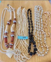 LOT OF 6 NECKLACES MULTIPLE STRANS LAYERS