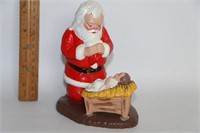 Vintage Christmas-Santa over Baby Jesus