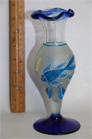 Hand Painted Vase with Fish