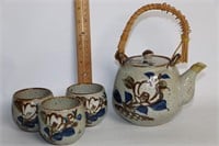 Japanese Vintage Stoneware Tea Set