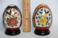 Vintage Moriage Bird & Flower Hand Painted Eggs