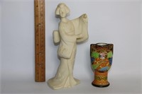 Japanese Geisha Girl & Oriental Vase