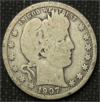 1907-D Barber Quarter