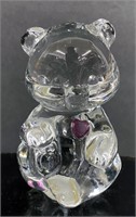 Fenton Teddy Bear Paperweight Figurine-Purple