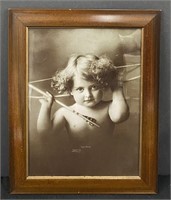 Antq "Cupid Awake" Print-Marked 1897-Frame #2