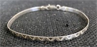 925 Sterling Silver Bracelet-7"-Zig Zag Design