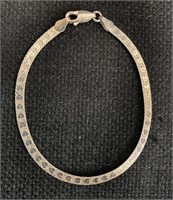 925 Sterling Silver Bracelet-7" Heart Design