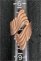 Vtg Solid Copper Adjustable Wrap Ring