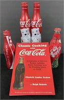 Vtg Coca-Cola Lot-Cookbook -3 Metal 1 Glass Full