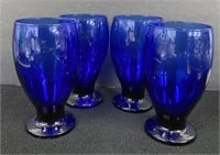 Cristar Colbalt Blue Water Goblets-4-pc set