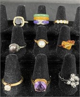 Costume Jewelery Ring Lot-9-pc