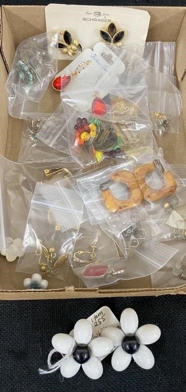 Vtg Earring Lot-Clips Ons/Some Post-20+ pair