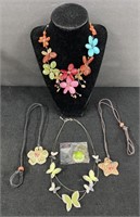 Necklace Lot-Floral & Nature Necklaces-5pc