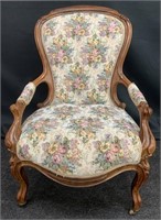 Antique Ladies Upholstered Wooden Chair