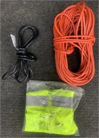 2 Extension Cords & NIP 3X Safety Vest