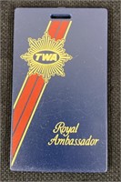 Vtg NOS TWA Airlines Baggage ID Tag