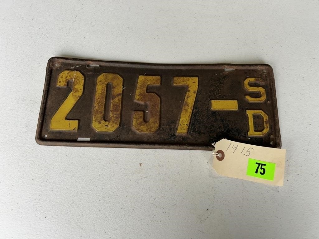 1915 SD License Plate