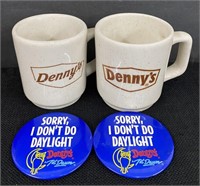 Vtg Speckled Denny's Coffee Mugs-2 Styles