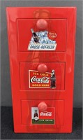 Coca-Cola Three-Drawer Metal Tin File Cabinet