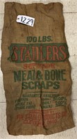 Stadlers Meat & Bone Burlap Sack Advertising