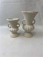 2 White Vases