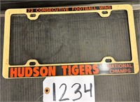 Hudson Tigers License Plate Holder