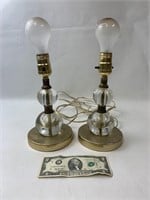 Pair Of Lamps No Shades 9 1/2" With Bulb