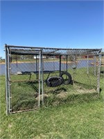 10ft X 10ft chain-link kennel with metal top, 6