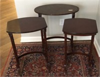 Nesting Tables Leatherette Top Set of 3